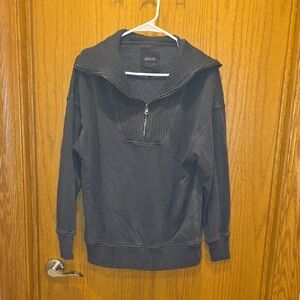 Aerie Women's Charcoal Oversized Quarter Zip Sweatshirt